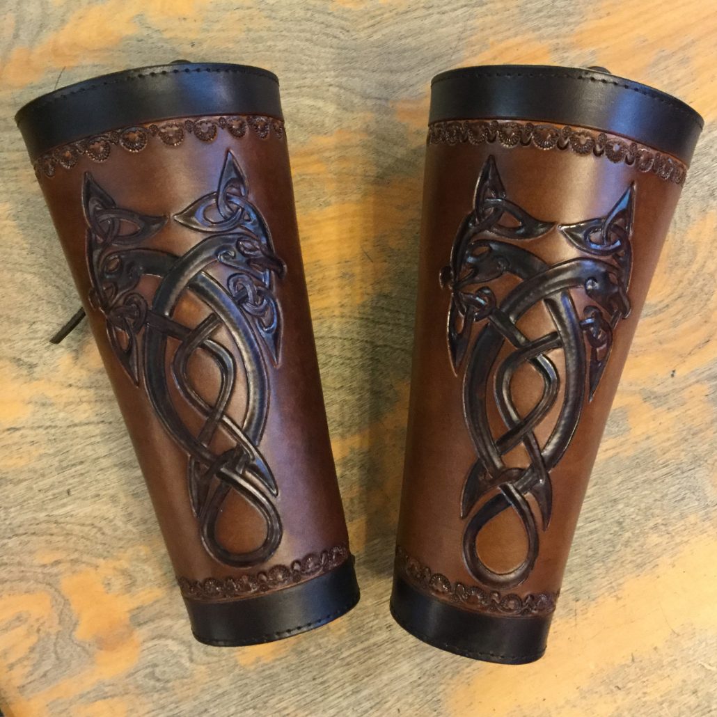 Celtic Arm Bracers - Beggars Pouch Leather